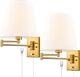 Modern Swing Arm Wall Sconce Plug in Gold Wall Sconces Set of Two Reading Light