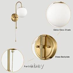 Modern Wall Light Fixtures Gold Wall Sconce With Pull Chain For Bedroom Bathroom