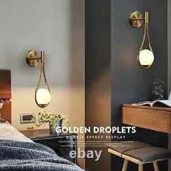 Modern Wall Lights Gold Glass Globe Wall Mounted Sconces Midcentury Bedroom Beds