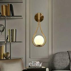 Modern Wall Lights Gold Glass Globe Wall Mounted Sconces Midcentury Bedroom Beds