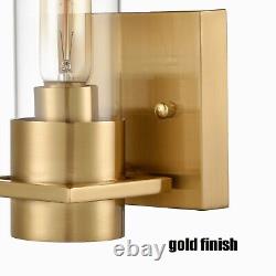 Modern Wall Sconce Brass Gold Wall Light Fixtures Over Mirror with Cylindrical