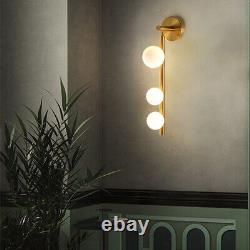 Modern Wall Sconce Lighting Milk Glass Globe Shade Wall Lamp 3 Lights Fixture