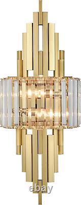 Modern Wall Sconces 2-Light Gold Wall Sconce Glass Wall Light Hallway Light for