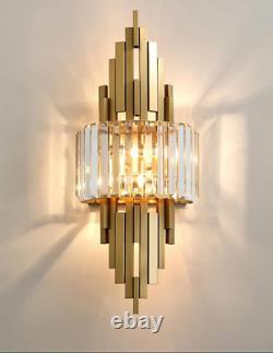 Modern Wall Sconces 2-Light Gold Wall Sconce Glass Wall Light Hallway Light for