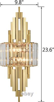 Modern Wall Sconces 2-Light Gold Wall Sconce Glass Wall Light Hallway Light for