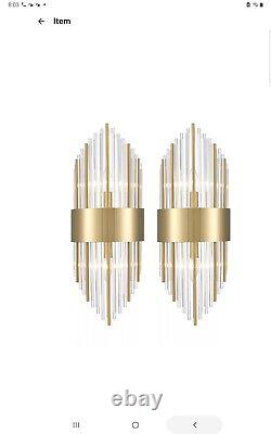 Morden Gold Crytal Wall Sconces, 2 Pack
