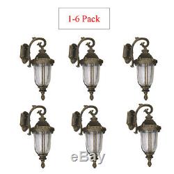 Multi-Pack Outdoor Cast Aluminum Lighting Fixture Lantern Wall Sconce Black Gold