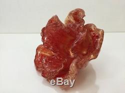 Murano Venice Italy Bavai Art Glass Red & Gold Rose Shade only for Wall Sconce