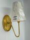 NIB REJUVENATION Berkshire Single Aged Brass Sconce with White Shade-NEW