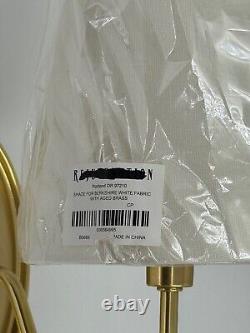 NIB REJUVENATION Berkshire Single Aged Brass Sconce with White Shade-NEW