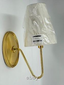 NIB REJUVENATION Berkshire Single Aged Brass Sconce with White Shade-NEW