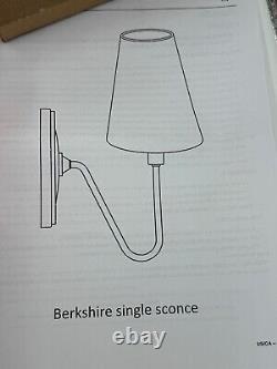 NIB REJUVENATION Berkshire Single Aged Brass Sconce with White Shade-NEW