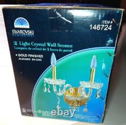 NIB Swarovski Crystal Elements Spectra 2 Light Wall Sconce New 146724 USA Seller