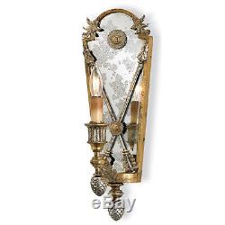 Napoli Vintage Gold/Silver Leaf Mirrored Empire Wall Sconce