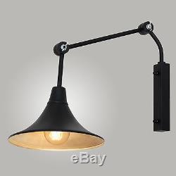New Industrial Style Wall Lamp Black / Gold Vintage Sconce Light Lampshade Retro