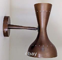 New Without Box $620 Pottery Barn Parsons Antique Brass Hanging Wall Sconce