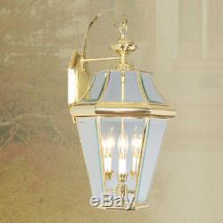 New livex georgetown 3 light outdoor wall sconce fixture polished brass 2361-02