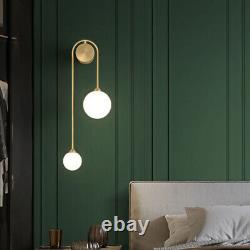 Nordic Modern Milk Glass Wall Sconce Light Globe Shade Wall Mounted Lamp Fixture