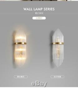Nordic Modern Style Glass Rod Sconce Gold Finish E14 Light Wall Lamp Fixture