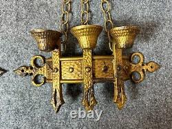 ONE PAIR OF VINTAGE, 1967 SEXTON GOTHIC CANDLE HOLDERS WALL SCONCES-In/Outdoor