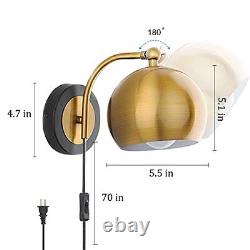 OYLYW Gold Wall sconces Plug in Lighting FixtureE26 Industrial Vintage Boho A