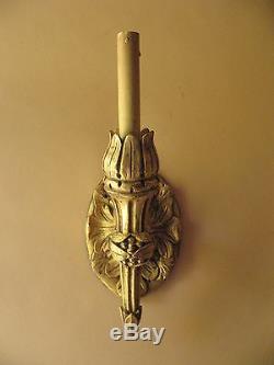 Old Estate gold hand carved wood Italian SCONCES wall lights Venetian lamps fine