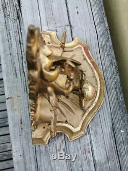 Old Vtg Florentine Rococo Wall Shelf / Sconce Gold Gilt Wood 11 1/4 Tall Mexico