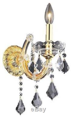 One Light 8 Maria Theresa Crystal Wall Sconce Lamp Gold Finish