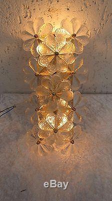 One Wall Lampe SCONCE E. Palme Flower Glass