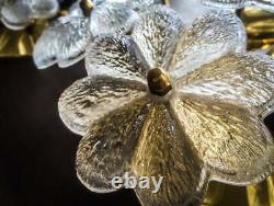 Original Ernst Palme Plawa Floral Wall Light Sconce 13 Murano Glass Flowers 1960