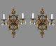 Ornate French Styled Crystal Wall Sconces c1950 Vintage Antique Lights