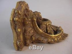 Ornate Gold Gilt Wall Bracket Sconce Shelf French Rococo Victorian Carved Style