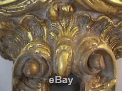 Ornate Gold Gilt Wall Bracket Sconce Shelf French Rococo Victorian Carved Style
