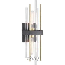Orrizo Collection 6-3/8. 2-Light Black & Gold Modern Wall Sconce