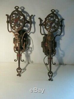 PAIR 1920's Lincoln MFG Wall Mount Sconces Lincoln MFG From A Palm Beach Estate