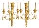 PAIR Antique ITALIAN Classical EMPIRE Gilt Wood & Metal 3 Arm ARROW WALL SCONCES