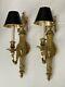 PAIR Gilt Brass French Empire Bouillotte Wall Sconce Sconces Torch Neoclassical