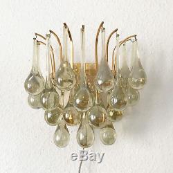 PAIR OF Mid Century PALWA Glass TEAR DROPS 2-Ligths WALL LAMPS Lights SCONCES