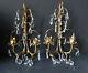 PAIR Vintage ITALIAN ITALY Gold Gilt CANDELABRAS Lights Antique WALL Sconces
