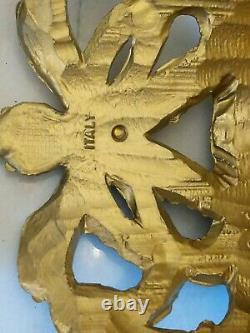 PAIR Vtg Gold BOW Wall Sconces SHELVES Antique ITALIAN Plastic Italy ormolu gilt