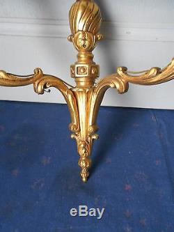 PAIR of Antique French Bronze WALL Light SCONCES