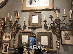 PR Palace Vintage French Classic STYLE BRONZE WALL SCONCES Gilt 5 Arm Sconce 42