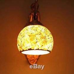 Pack=2 5W LED Wall Sconce Light Mermaid Lamp E27 Bulb Retro Lampshade Bedroom