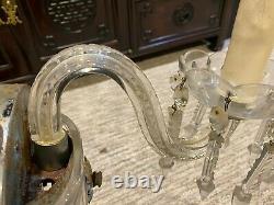 Pair 2ps CRYSTAL VICTORIAN WALL SCONCE LIGHT FIXTURES Pair