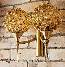 Pair Bubble Glas Wall Lights Sconces in the style of Helena Tynell 1970s