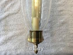 Pair Colonial Bell Jar Brass Wall Sconces Lamp Light Electric Wall Chandelier