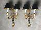 Pair French Directoire Bronze Brass Bouillotte Lamp Wall Sconce Sconces Vintage