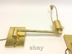 Pair Hinson New York HHD Made in Spain Vintage Gold Colored Wall Mount Sconces