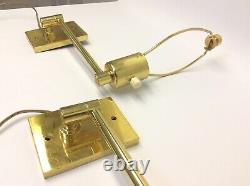 Pair Hinson New York HHD Made in Spain Vintage Gold Colored Wall Mount Sconces