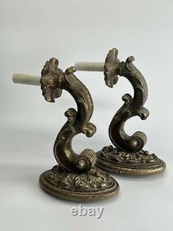 Pair Of Fine Art Lamps Miami Gold Gilt Wall Sconces Lights Antiqued Finish